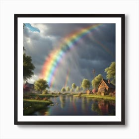 Beautiful rainbow after the rain Art Print
