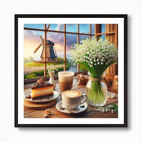 Coffee And Lilies Of The Valley Art Print