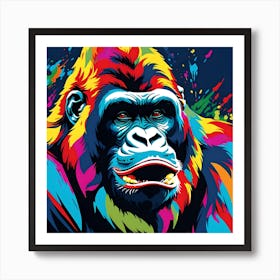 NEON GORILLA Art Print