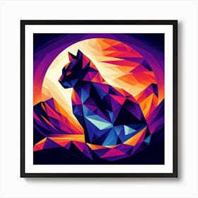 Tinsel Low Poly Cat Art Print