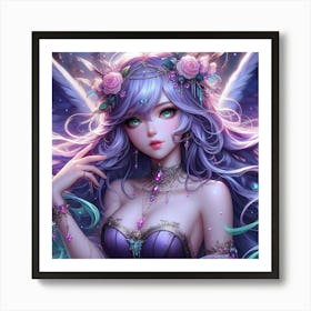 Anime Girl With Wings 1 Art Print