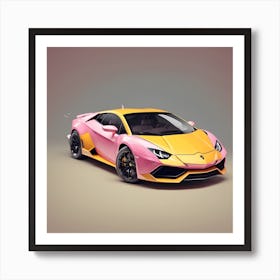 Pink Lamborghini Art Print