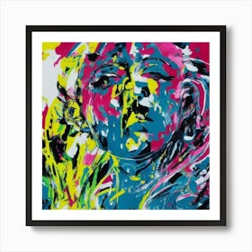 Energetic Crescendo Woman's'Face Art Print