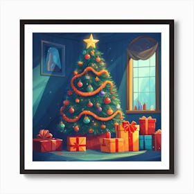 Christmas Tree In The Room Art Print