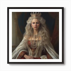Queen With Long Plane Hair And Beautiful eyes Art Print