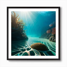 Mesmerizing Underwater Scene Of Unparalleled Beauty Art Print