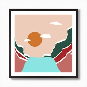 Landscape With Mountains 2 Art Print