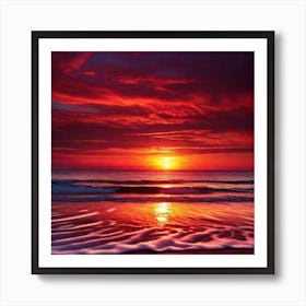 Sunset On The Beach 472 Art Print