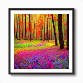 Colorful Forest Art Print