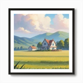 House In Field Art Print