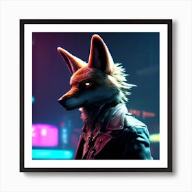 Cyber Fox Art Print