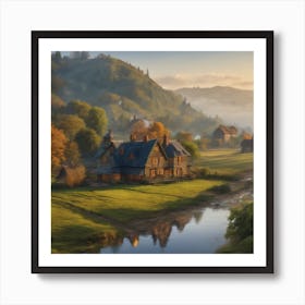 Village In The Countryside Art Print