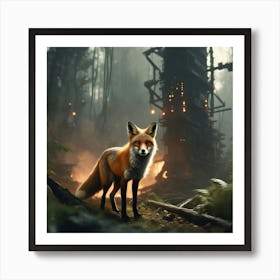 Fox In The Forest 89 Art Print