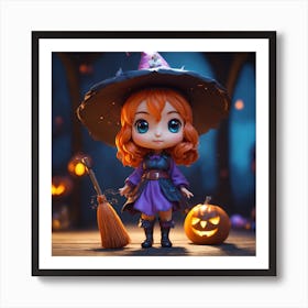 Cute Little Witch Art Print