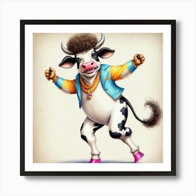 Cow Dancing 6 Art Print