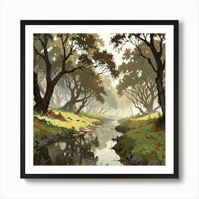 River In The Forest 4 Art Print