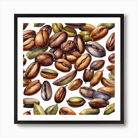 Coffee Beans Seamless Pattern 10 Art Print