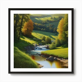 Stream In The Countryside 5 Art Print