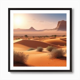 Sahara Countryside Peaceful Landscape Ultra Hd Realistic Vivid Colors Highly Detailed Uhd Drawi (29) Art Print