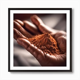 Hand Holding Cocoa Powder Art Print