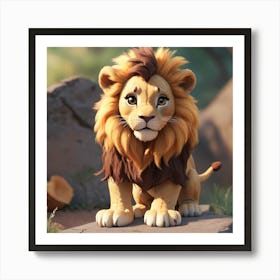Cute Lion Art Print