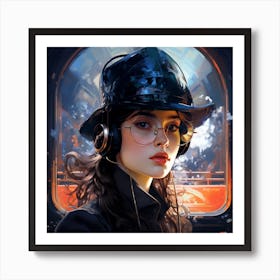 Girl In A Hat Art Print