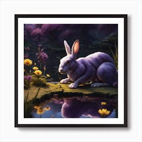 Rabbit In The Woods 1 Art Print