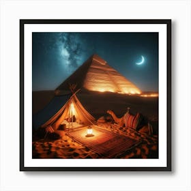 Bedouin Tent Next To Pyramid 1 Art Print