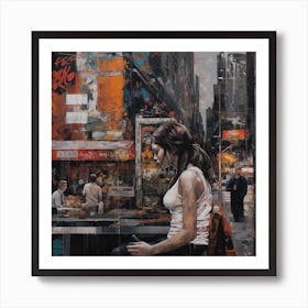 Girl In New York City Art Print