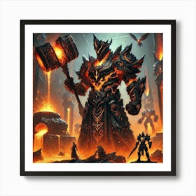 A Scene Showcasing The High Warden Of The Forge, T Art Print