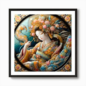 Creative Geisha Illustration 30 Art Print