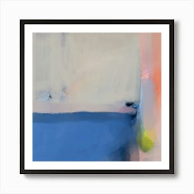 Blue Colourful Pastel, Contemporary, Abstract, Minimalist Modern Art Carlina Art Print