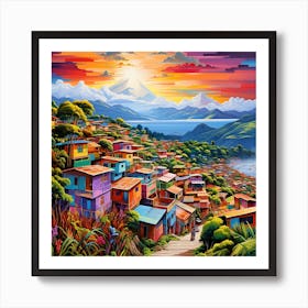 Sunset In Colombia Art Print
