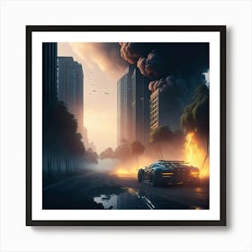 City On Fire (51) Art Print
