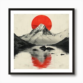Red Sun In The Mountains - abstract art, abstract painting  city wall art, colorful wall art, home decor, minimal art, modern wall art, wall art, wall decoration, wall print colourful wall art, decor wall art, digital art, digital art download, interior wall art, downloadable art, eclectic wall, fantasy wall art, home decoration, home decor wall, printable art, printable wall art, wall art prints, artistic expression, contemporary, modern art print, Art Print