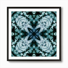 Abstract Pattern Spilled Watercolor Blue 1 Art Print