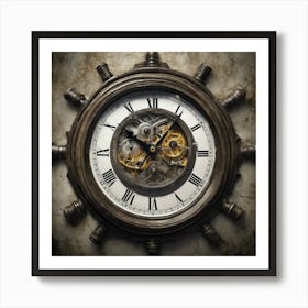 Clock With Gears Art Print