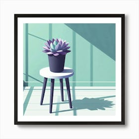 Cactus indoor sunlight 1 Art Print