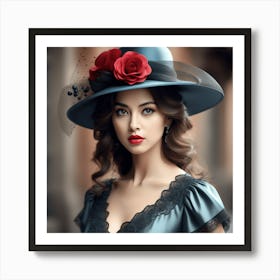 Woman In A Hat 1 Art Print