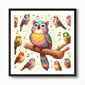 Colorful Birds Art Print