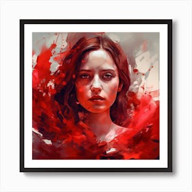 Girl In Red Art Print