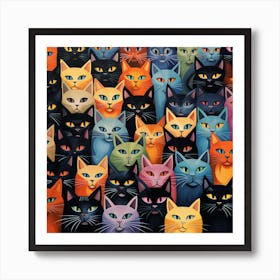 Many Cats Art Print