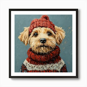 Christmas Golden Dog 7 Art Print