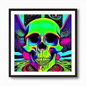 Psychedelic Skull Art Print