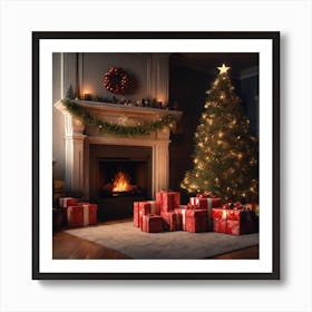 Christmas Tree In The Living Room 75 Art Print