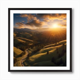 Sunset In The Mountains 2 Art Print