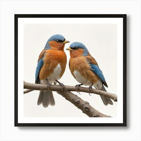 Photograph - Bluebirds On A Branch Art Print