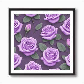 Purple Roses Wallpaper Art Print