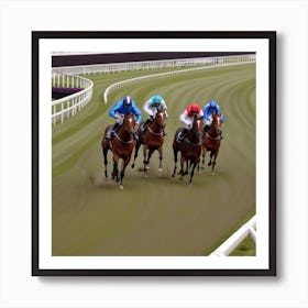 Horse Racing At London Art Print