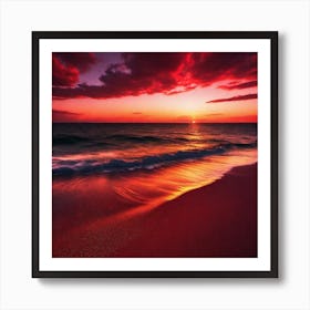 Sunset On The Beach 837 Art Print